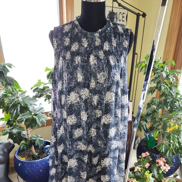 24249  NWT!! Anthropologie Joie Sleeveless Mini Dress Baltic Print Size XXL - Picture 2 of 14